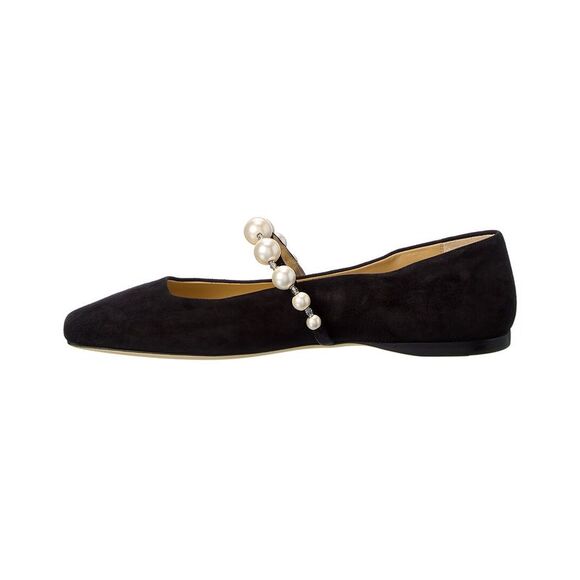 Jimmy Choo Ade Suede Flat, Black - Picture 2 of 5